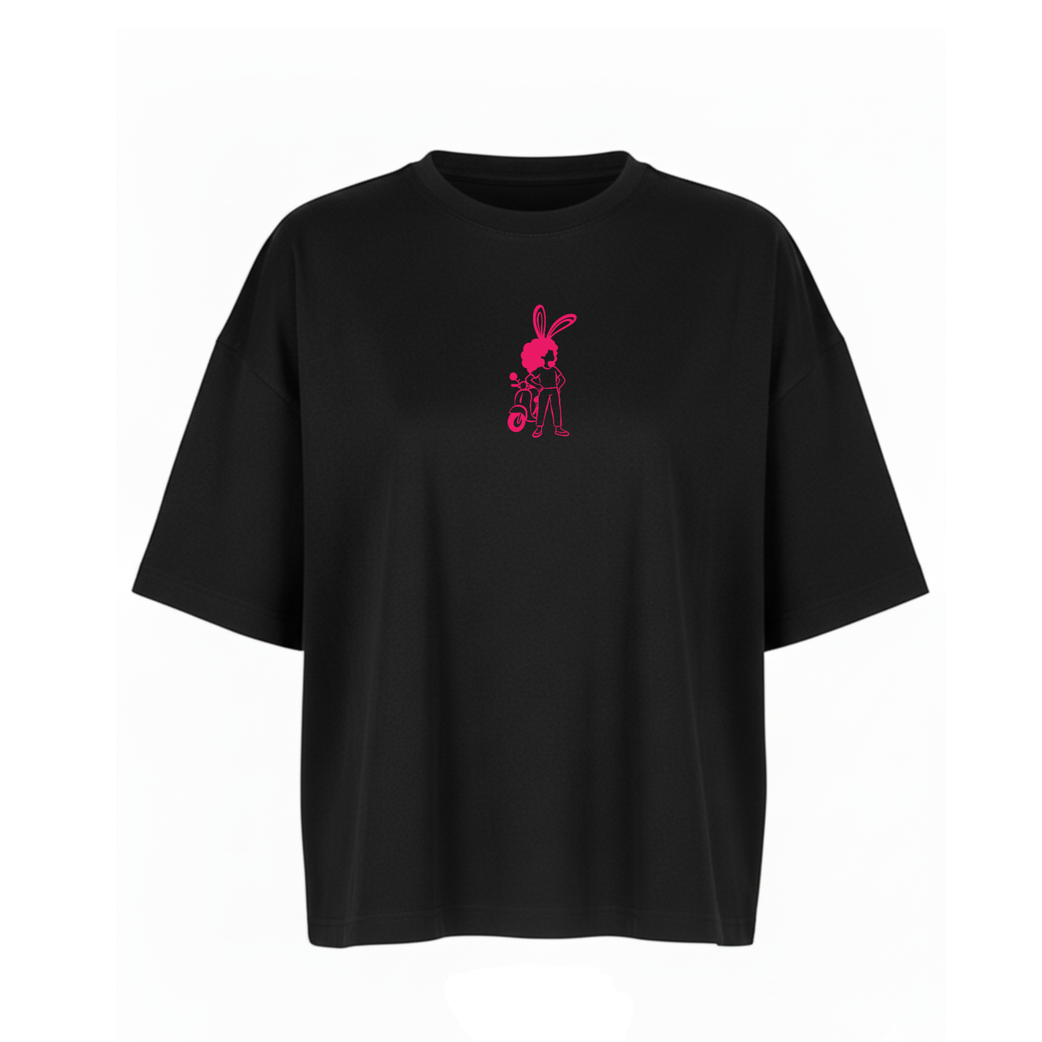 Luna & Benny Scoot T-Shirt — Neon Pink - front