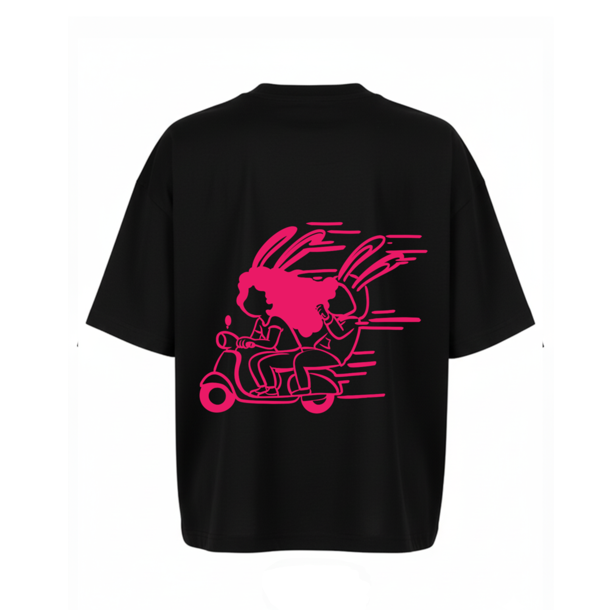 Luna & Benny Scoot T-Shirt — Neon Pink - back